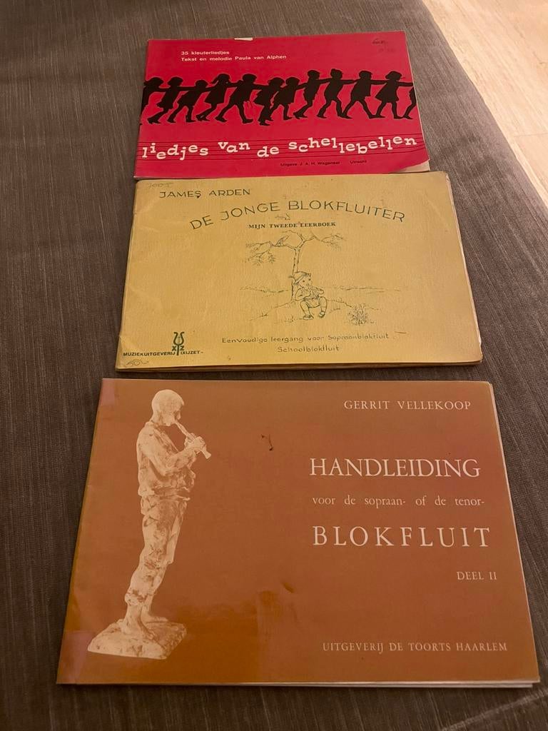 Drie verschillende blokfluitboekjes, Gebruikt, Klassiek, Les of Cursus, Ophalen of Verzenden