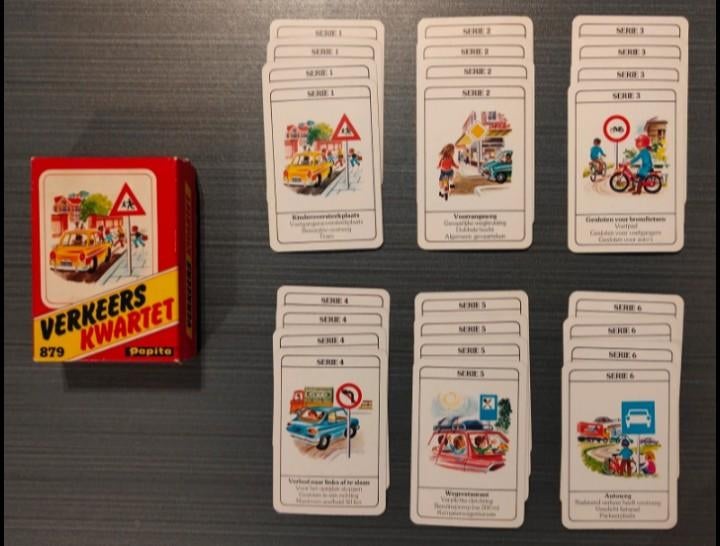 Vintage Verkeerskwartet, Papita, Verzamelen, Speelkaarten, Jokers en Kwartetten, Ophalen of Verzenden, Zo goed als nieuw, Kwartet(ten)