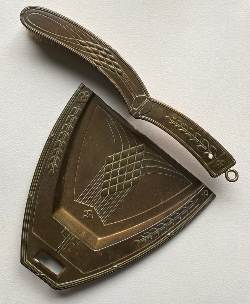 Vintage stoffer en blik Art Deco style, Ophalen of Verzenden