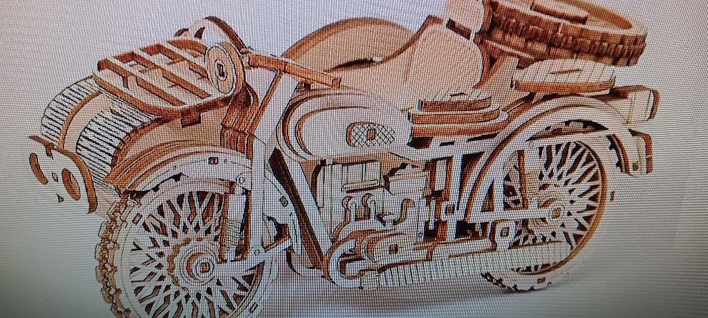 HOUTEN BOUWPAKKET MOTOR MET ZIJSPAN, Hobby en Vrije tijd, Ophalen of Verzenden, Nieuw, Motor