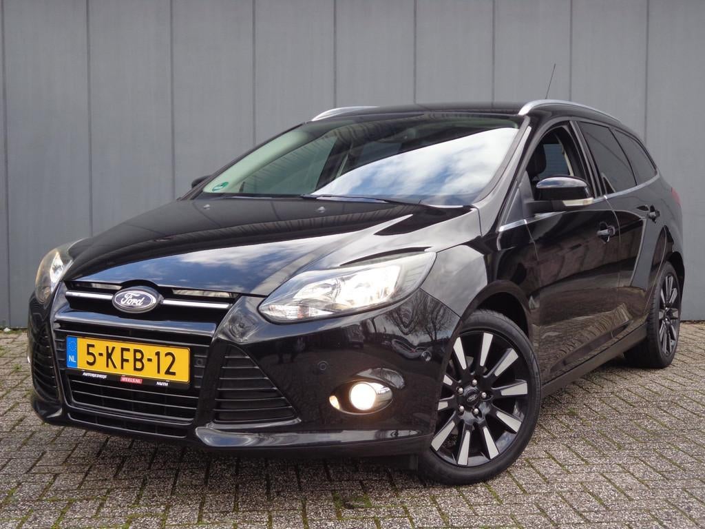 Ford Focus Wagon 1.0 EcoBoost Titanium Top Staat Vol.Onderho, Euro 5, Zwart, Origineel Nederlands, Handgeschakeld