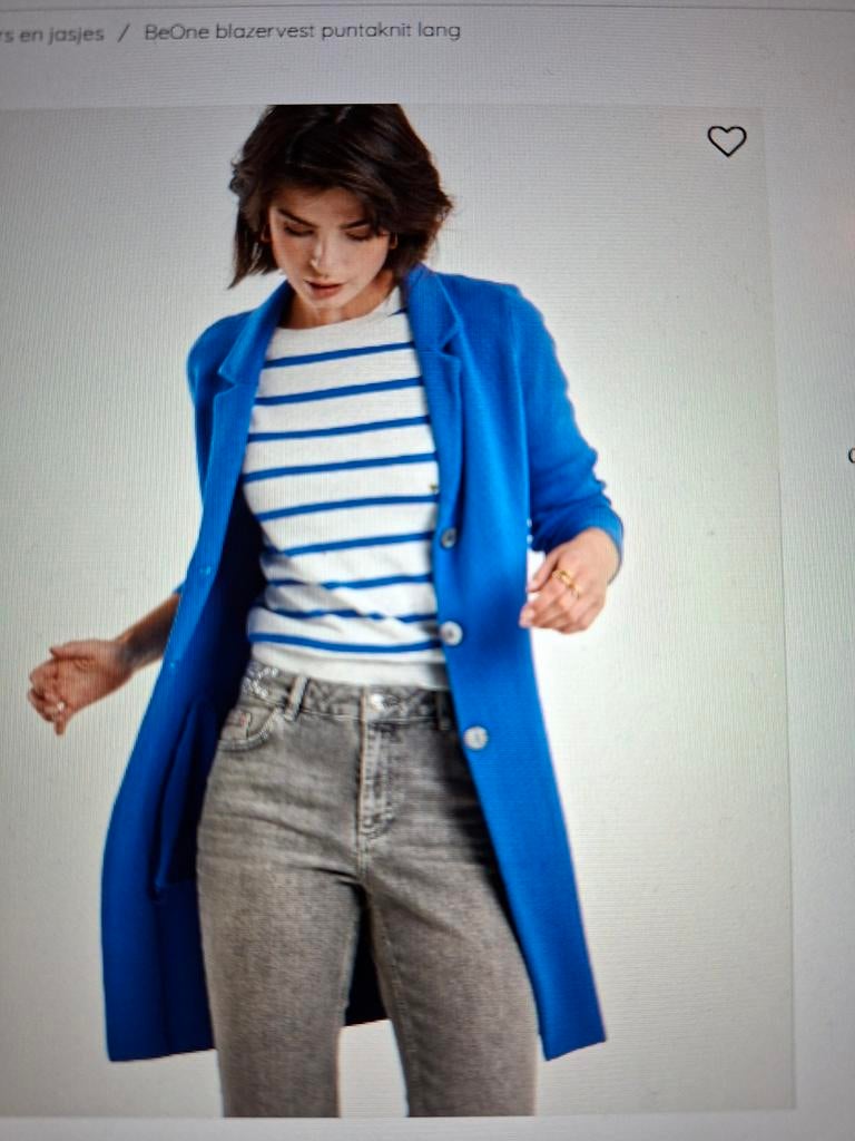 Royal bleu blauw vest Be One 42 L puntaknit knoopsluiting, Kleding | Dames, Blauw, Maat 42/44 (L), Ophalen of Verzenden, Zo goed als nieuw