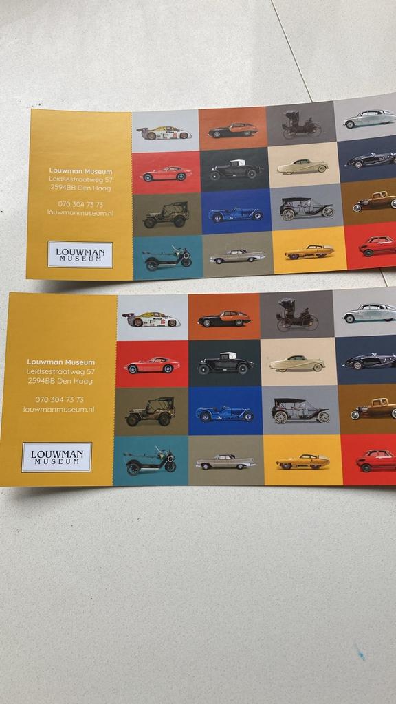 Louwman museum entree tickets Den Haag, Tickets en Kaartjes, Musea, Twee personen, Ticket of Toegangskaart