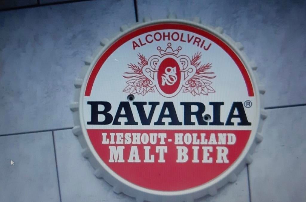 Bavaria Dop Reclamebord - Alcoholvrij Malt Bier, Ophalen of Verzenden, Zo goed als nieuw, Reclamebord, Plaat of Schild, Bavaria