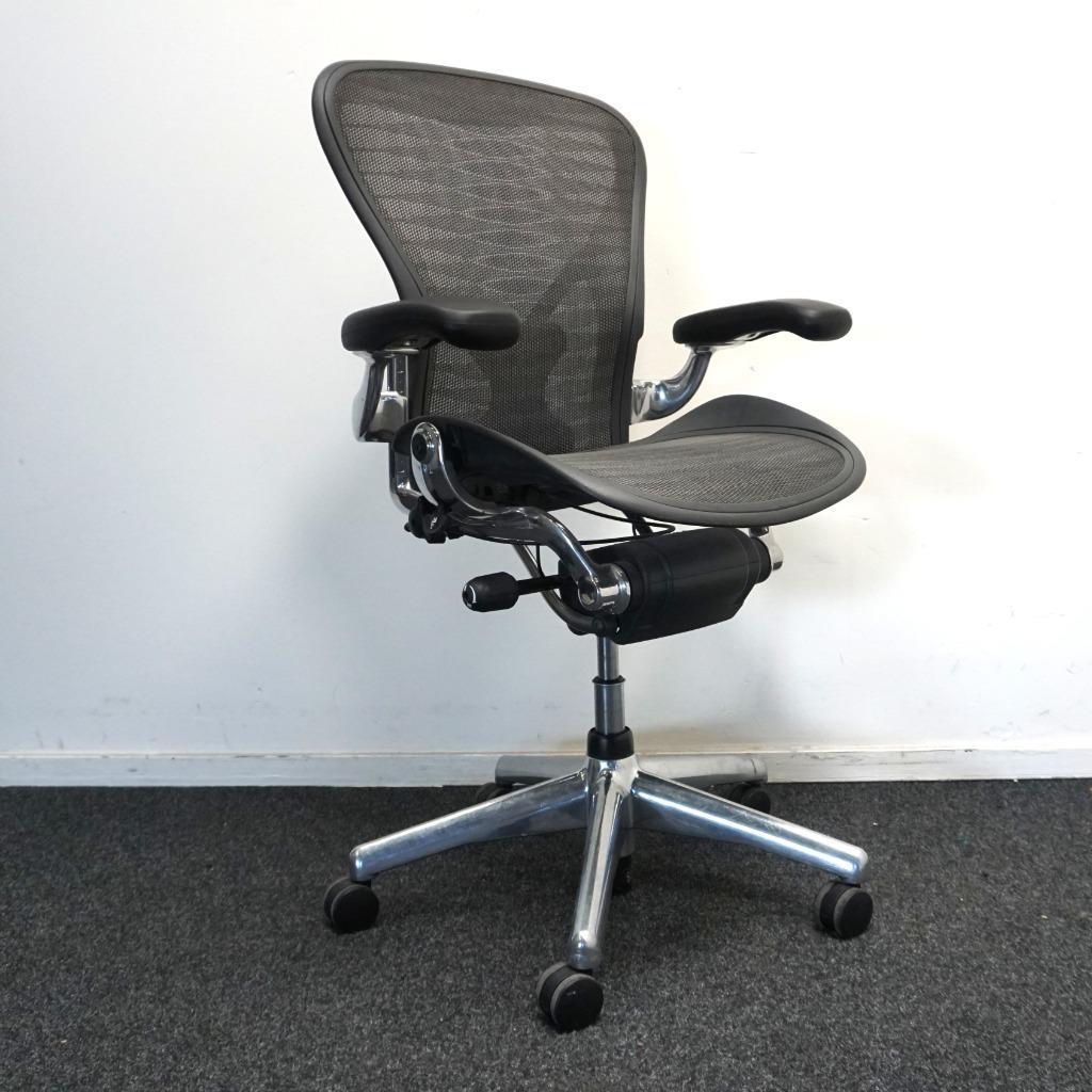 Herman Miller Aeron type B Bureaustoelen | Grafiet / Chroom, Gebruikt, Overige kleuren, -, -