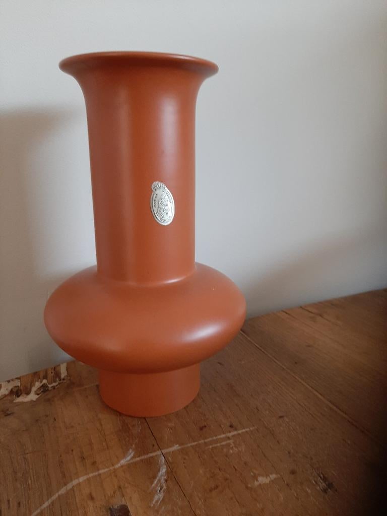 Vintage Gouda Modica Keramiek Vaas - roodbruin, Ophalen of Verzenden