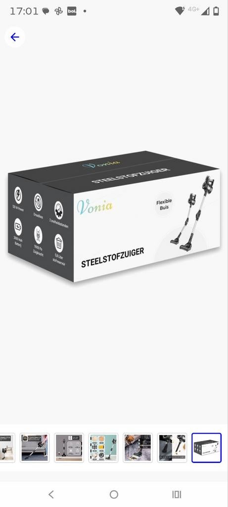 Vonia Steel Stofzuiger - Draadloos & Krachtig, Stofzuiger, Nieuw, Ophalen of Verzenden, Minder dan 1200 watt