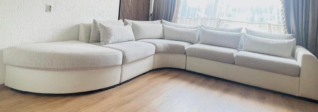 Hoekbank met kussens, Ophalen, 250 tot 300 cm, Gebruikt, Hoekbank