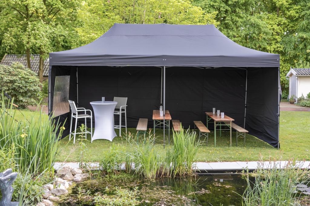 Partytent / Easy-Up Tent Verhuur ,Tuinfeest, BBQ, Verjaardag, Hobby en Vrije tijd, Feestartikelen | Verhuur, Ophalen, Nieuw, Verjaardag