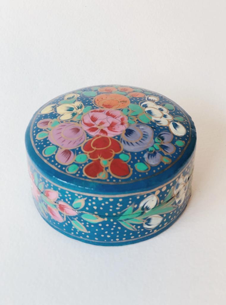 HANDGESCHILDERD OPBERGDOOSJE | BLAUW (NIEUW), Ophalen of Verzenden