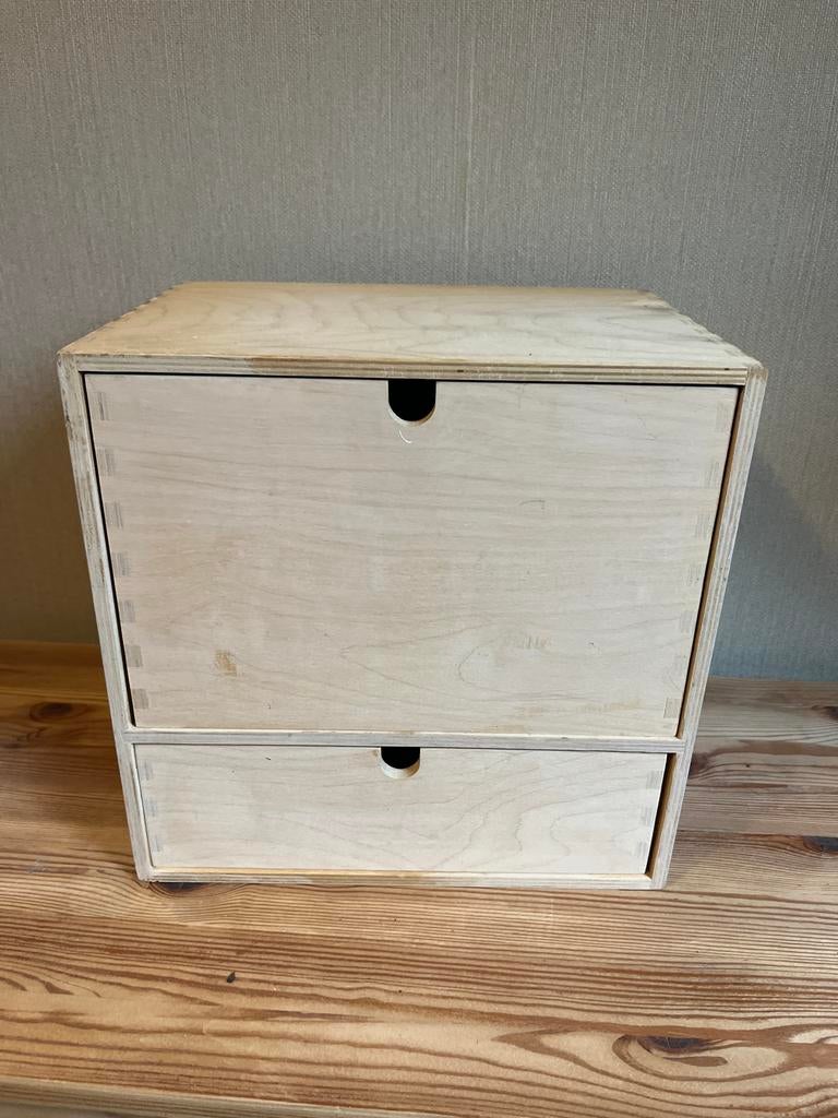 IKEA houten ladekastje met 2 lades, Ophalen, Minder dan 50 cm, Gebruikt, 1 of 2 laden