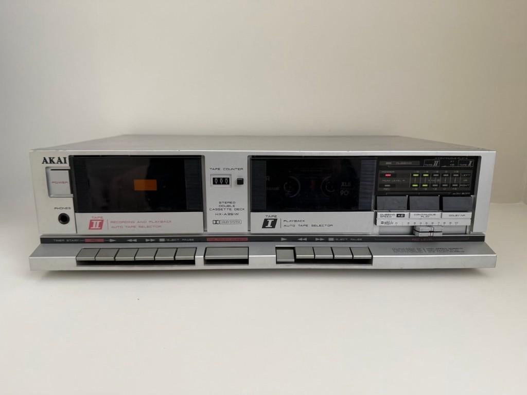 Akai HX-A351W dubbel cassettedeck werkend, Ophalen of Verzenden, Dubbel, Akai, Tape counter