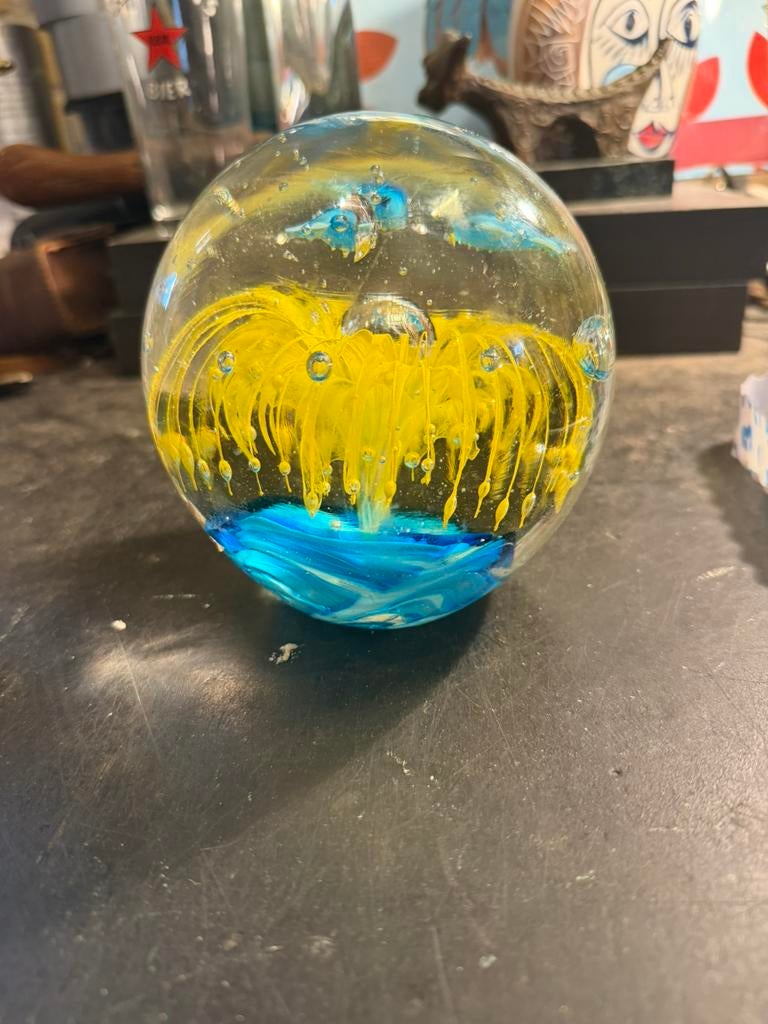 Murano glas presse papier met dolfijntjes, Ophalen of Verzenden, Dier