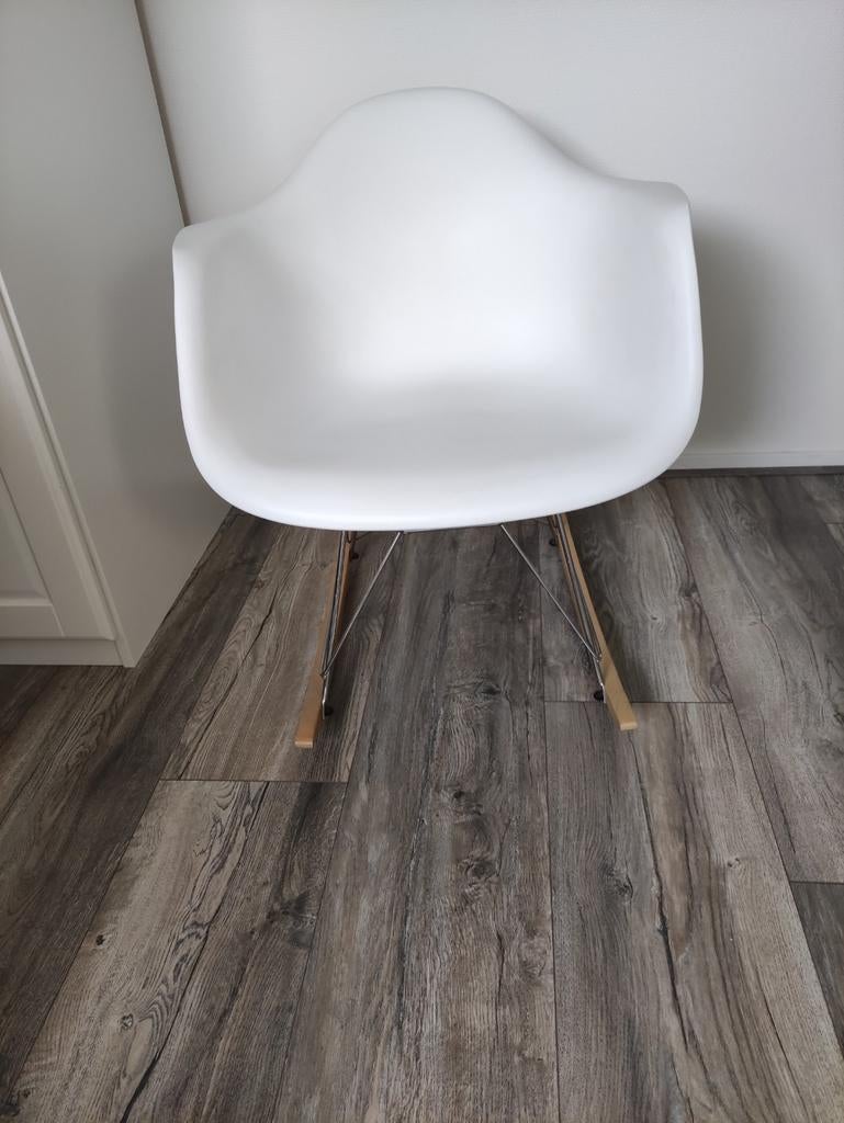 Schommelstoel, Huis en Inrichting, Stoelen, Ophalen, Hout, Wit, Zo goed als nieuw