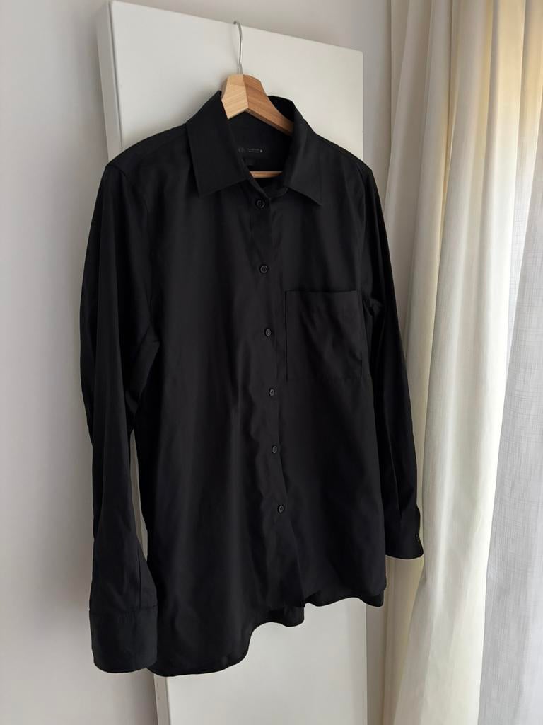 Zara zwart dik overhemd, blouse van katoen, maat M, Kleding | Dames, Ophalen of Verzenden, Nieuw, Maat 36 (S), Zwart