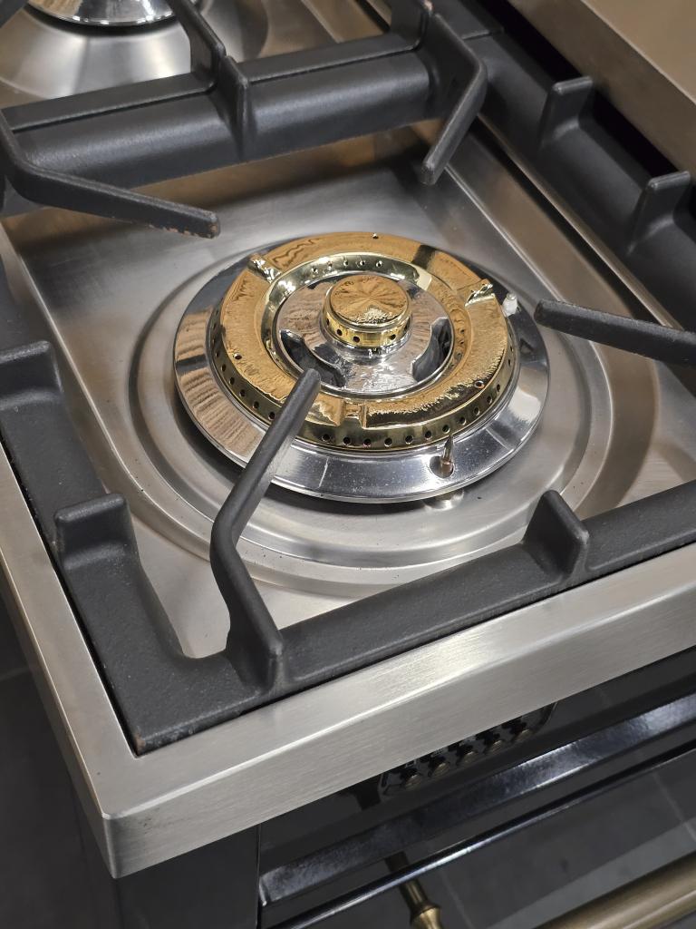 Luxe Fornuis Boretti 90cm hoogglans zwart + oud koper, Niet ingevuld, 60 cm of meer, Niet ingevuld, Ophalen of Verzenden