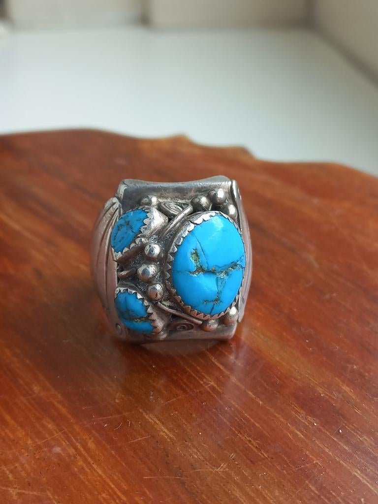 Zware oude navajo ring, Ophalen of Verzenden, Zilver