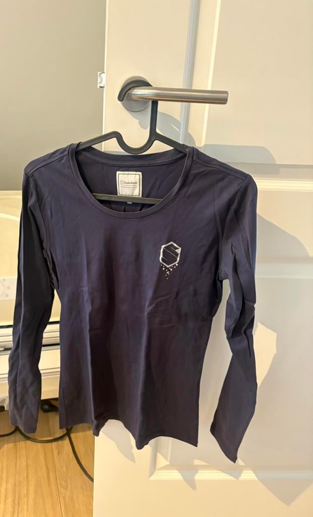 Donkerblauw Samshield shirt S, Dieren en Toebehoren, Paardrijkleding, Ophalen, Dressuur, Zo goed als nieuw, Dames