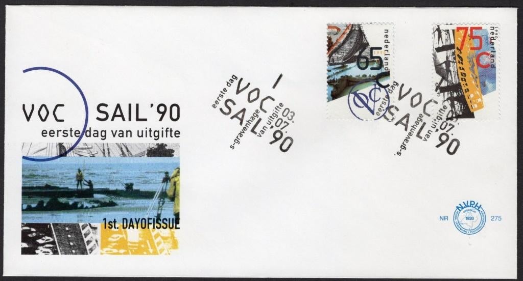 Nederland 1990 - FDC E275 - Scheepvaart, Postzegels en Munten, Postzegels | Nederland, Ophalen of Verzenden, Na 1940, Postfris
