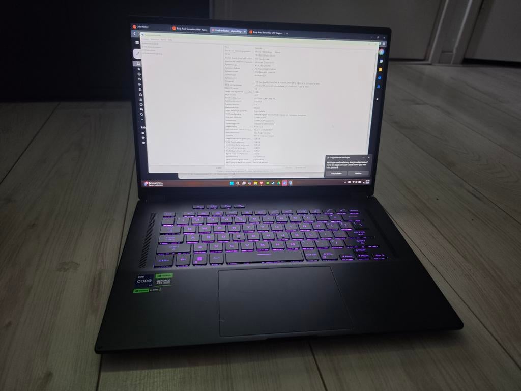 Asus ROG Flow X16 GV601VI laptop, Met videokaart, Asus, Ophalen of Verzenden, Zo goed als nieuw