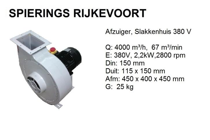 Afzuiger 230 of 380V, rookgas, krullenzuiger, ook gebruikt !, Doe-het-zelf en Verbouw, Ventilatie en Afzuiging, Niet ingevuld