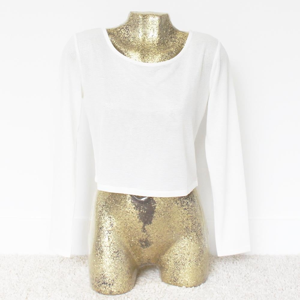 Crop Topje (M) - 18 € 15,-, Kleding | Dames, Tops, Maat 38/40 (M), Wit, Ophalen of Verzenden, Zo goed als nieuw