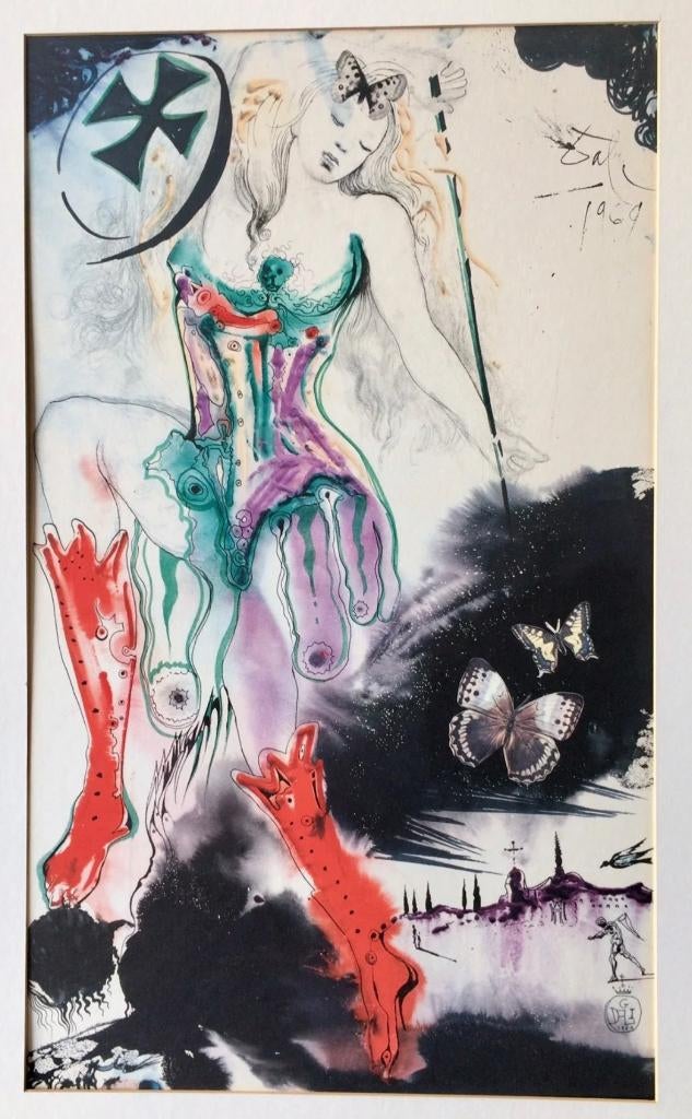 Salvador Dali, lithograph 1969, Archangel Fighting The Demon, Ophalen of Verzenden