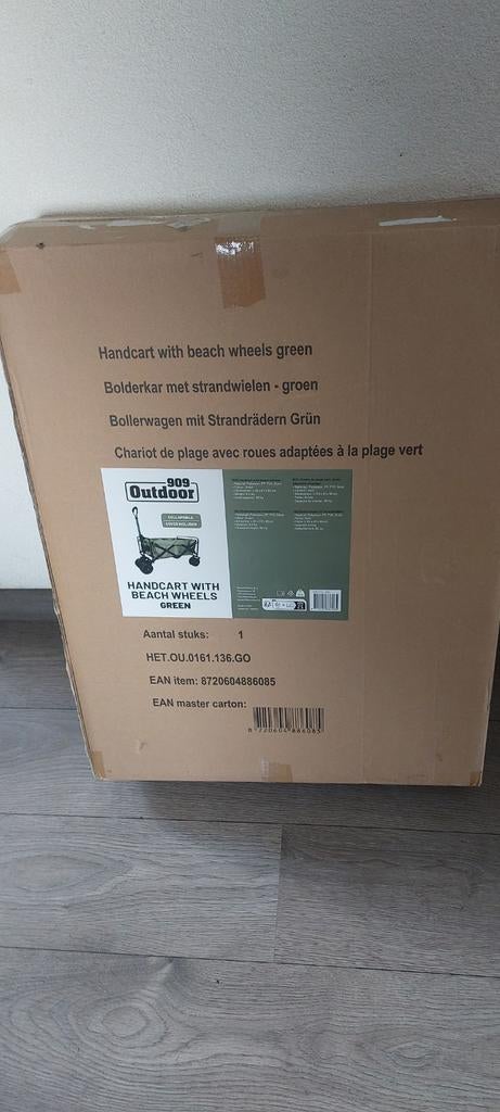 Bolderkar met strandwielen groen, Ophalen of Verzenden, Opvouwbaar
