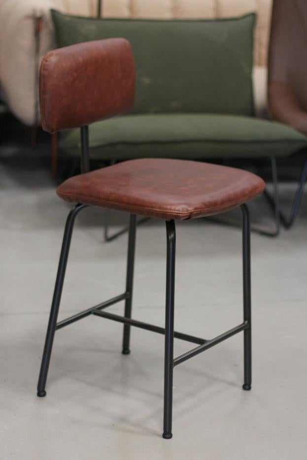 Luxe barstoelen Zipp metaal leer kookeiland keuken barkruk, Ophalen, 5 krukken of meer, Met voetsteun, 60 tot 90 cm