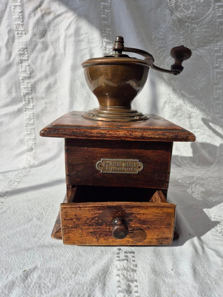 Antieke Douwe Egberts Koffiemolen - Hout en Koper, Antiek en Kunst, Ophalen