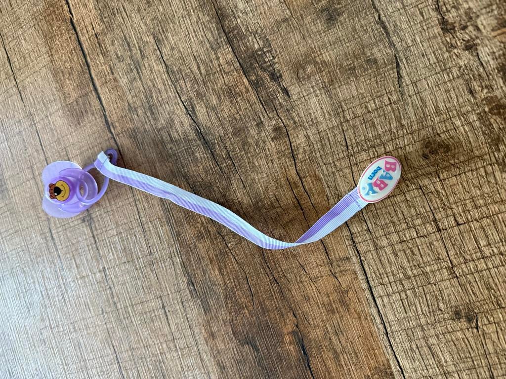 Baby Born speen met speenkoord - paars, Ophalen of Verzenden, Gebruikt