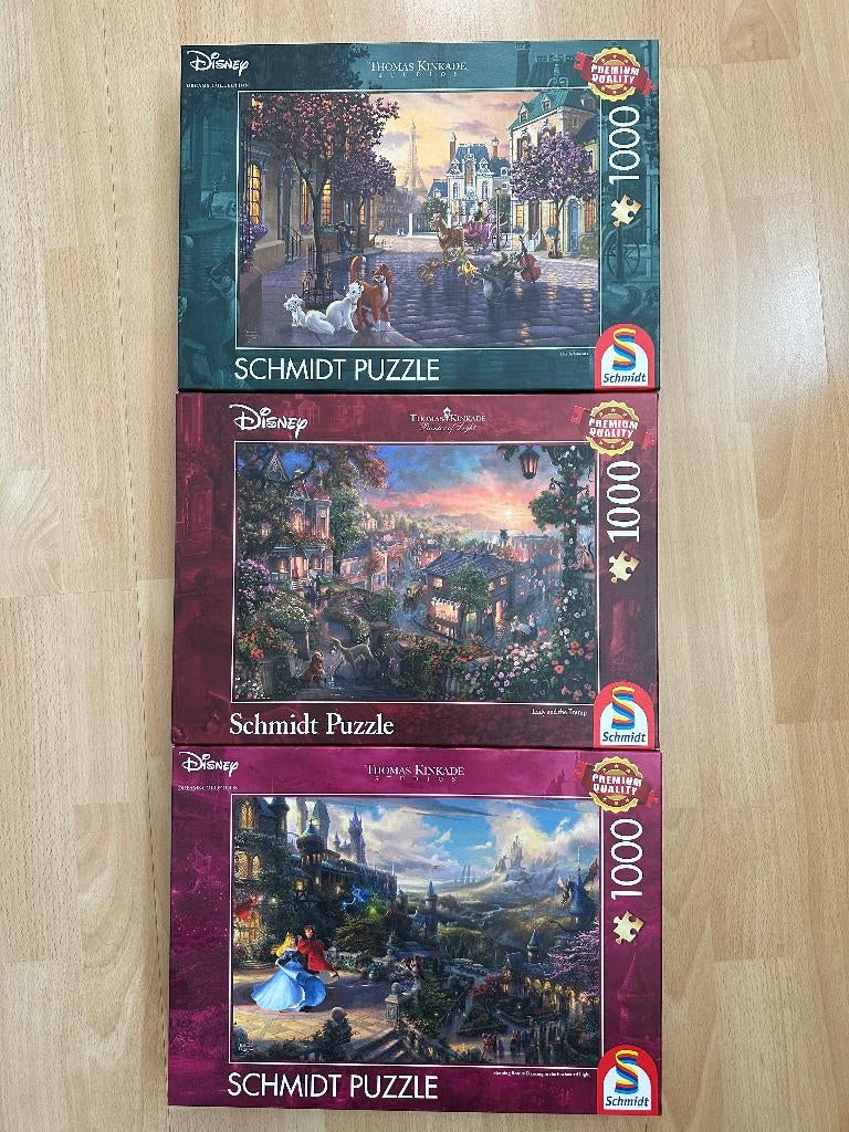 Schmidt Thomas Kinkade disney NIEUW geseald puzzels 3 stuks, Ophalen of Verzenden, 500 t/m 1500 stukjes, Nieuw, Legpuzzel