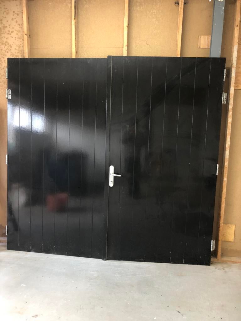 Te koop dubbele deur, Ophalen of Verzenden, Hout, 120 cm of meer, 215 cm of meer