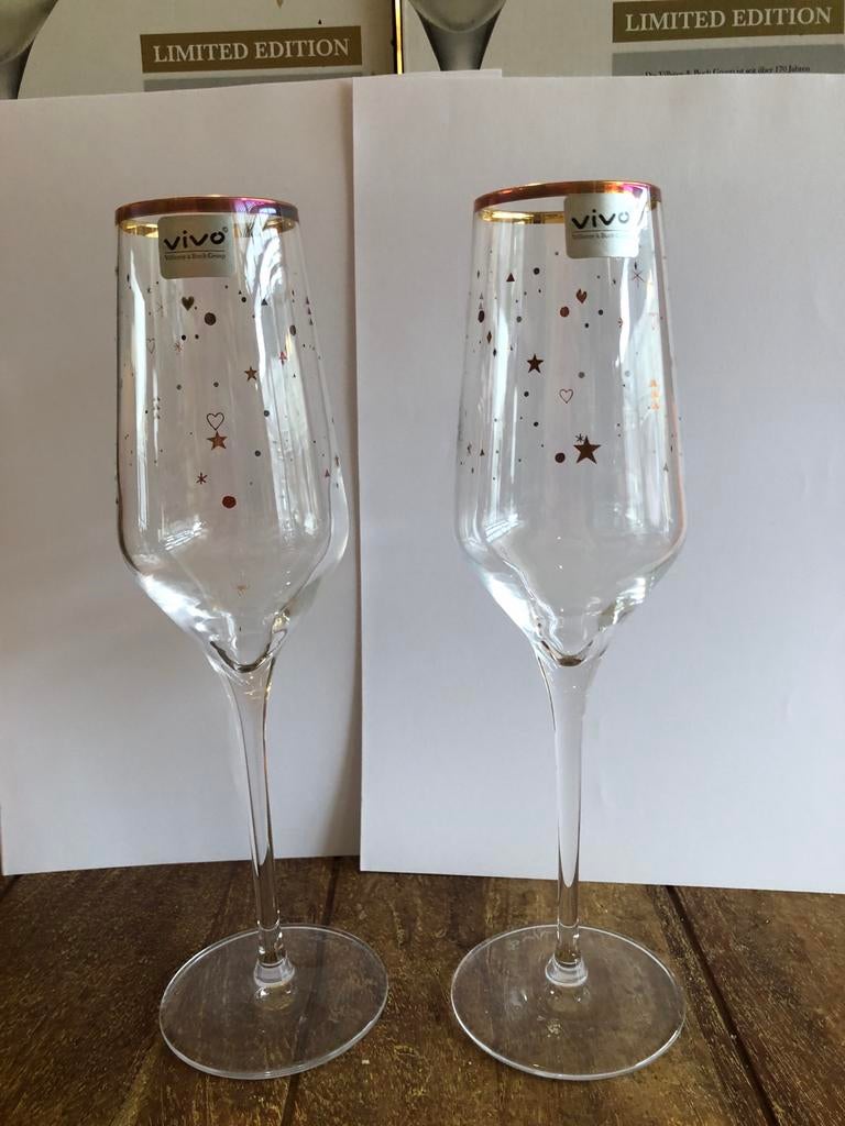 Vivo champagneglazen Limited Edition, Glas of Glazen, Nieuw, Ophalen of Verzenden, Glas