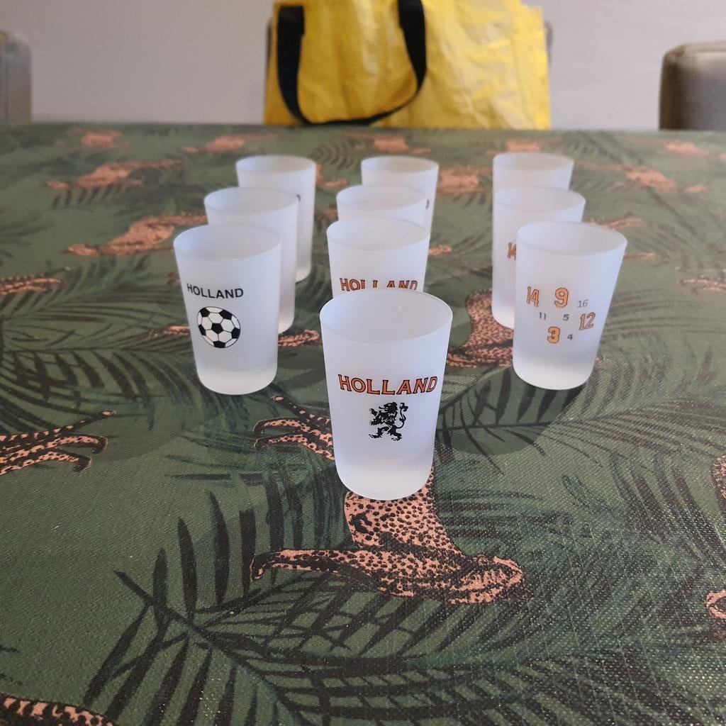 Schotglaasjes nederlands elftal, Ophalen, Zo goed als nieuw, Glas of Glazen