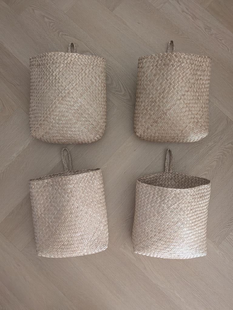 4 zeegras manden voor aan de wand Dille & Kamille, Ophalen of Verzenden, Zo goed als nieuw, Glas of Kopje