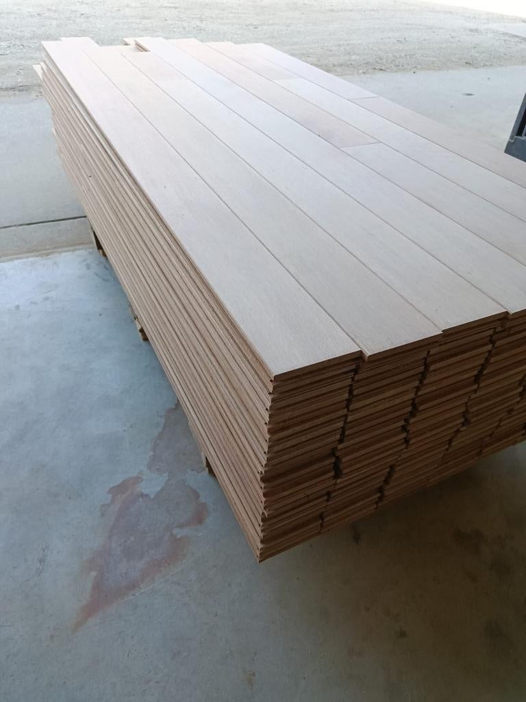 27M2 massieve bankirai 24,5mm dik 11,5cm breed #VERNIEUWD#, Minder dan 25 mm, Eiken, Ophalen of Verzenden, Zo goed als nieuw