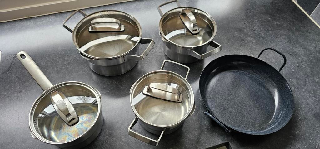 BK pannenset met koekenpan, Ophalen, Gebruikt, Rvs, Pannenset