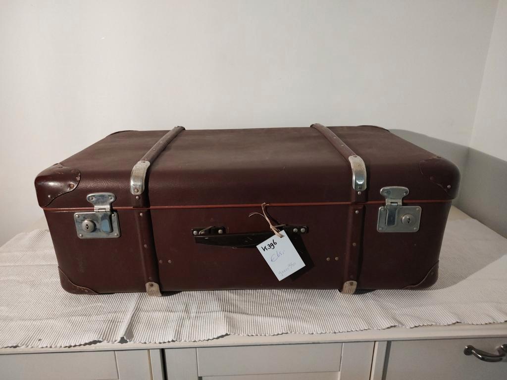 K396 VINTAGE jaren 40-50 koffer /hutkoffer  geperst karton, Ophalen, Overige materialen, Gebruikt, -