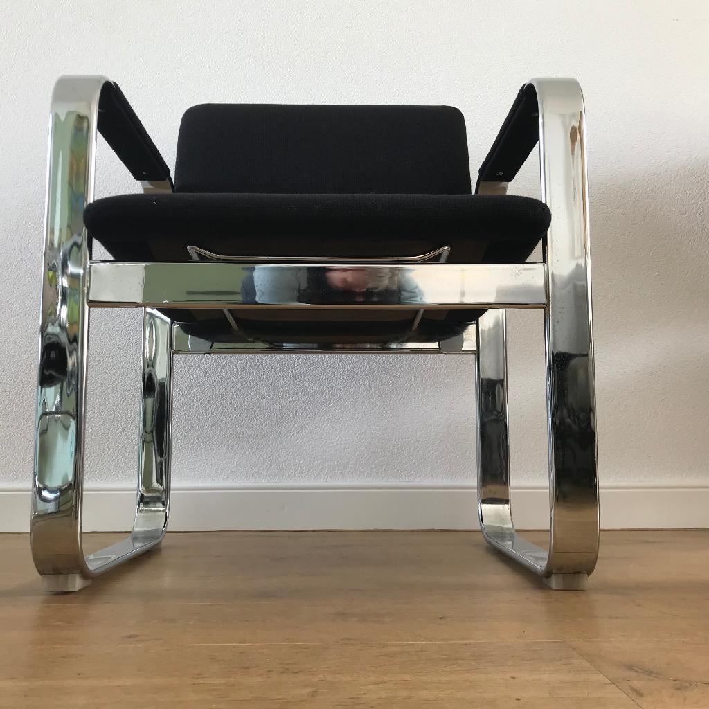 8 Eero Aarnio Silver Collection Mobel Italia vintage stoelen, Gebruikt, Twee, Zwart, Ophalen of Verzenden