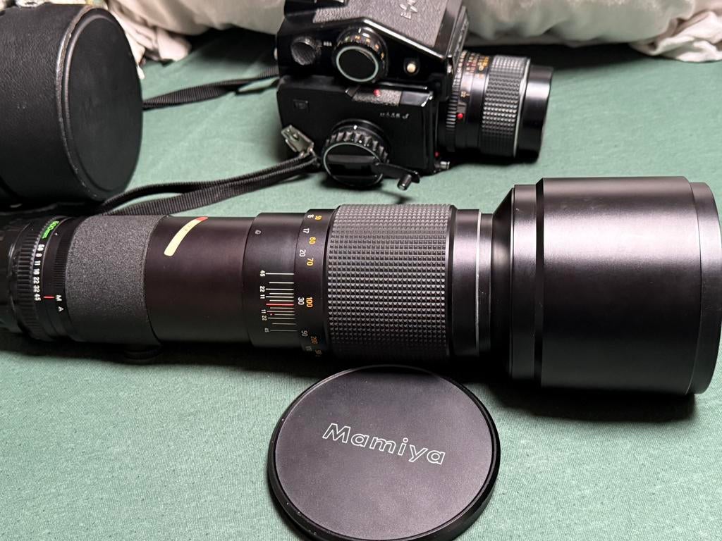 Mamiya M645J met 55mm en 500mm objectief, Audio, Tv en Foto, Fotocamera's Analoog, Ophalen of Verzenden, Gebruikt, Spiegelreflex