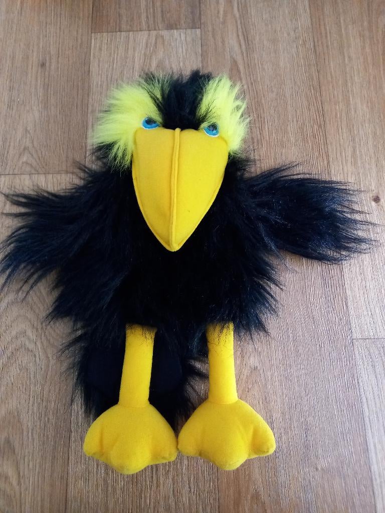 Handpop kraai-raaf-vogel met piepje in de snavel., Ophalen of Verzenden, Zo goed als nieuw, Overige typen