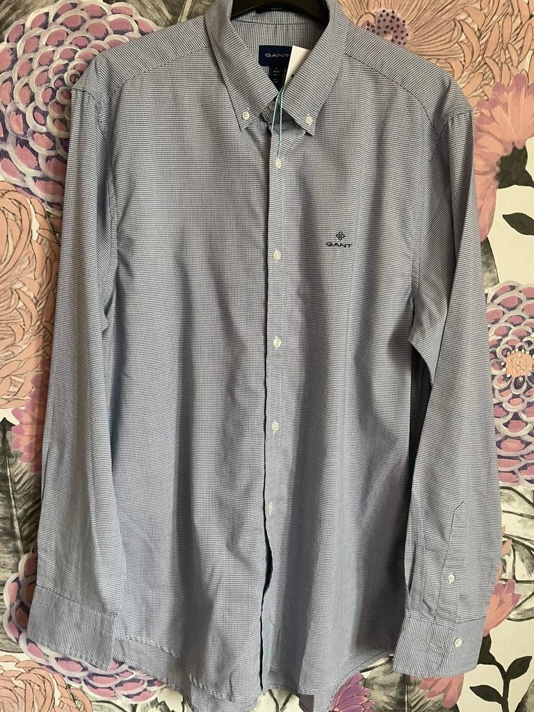 Gant heel mooi net overhemd maat L, Blauw, Ophalen of Verzenden, Zo goed als nieuw, X