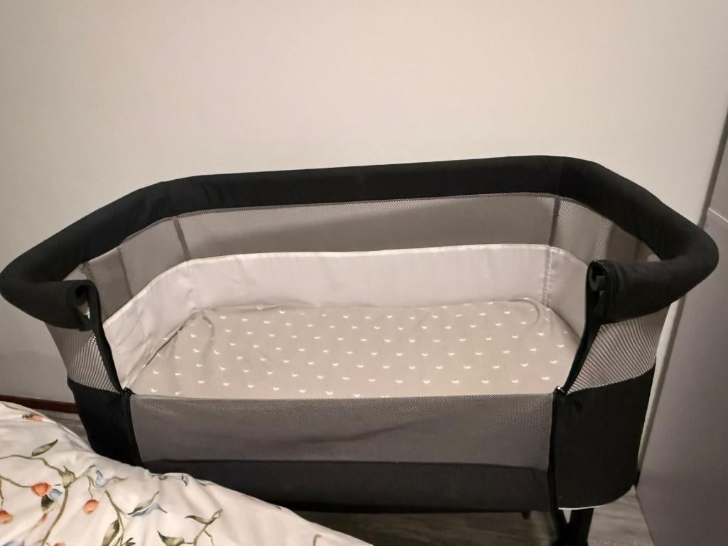 Co-Sleeper - Wieg - Zwart melange - Verstelbaar frame, Ophalen, Zo goed als nieuw, Minder dan 140 cm, Matras