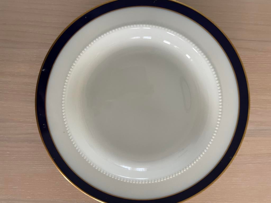 Hutschenreuther Echt Kobalt Diep Bord - Wit/Blauw/Goud, Ophalen of Verzenden, Zo goed als nieuw, Bord(en), Overige stijlen