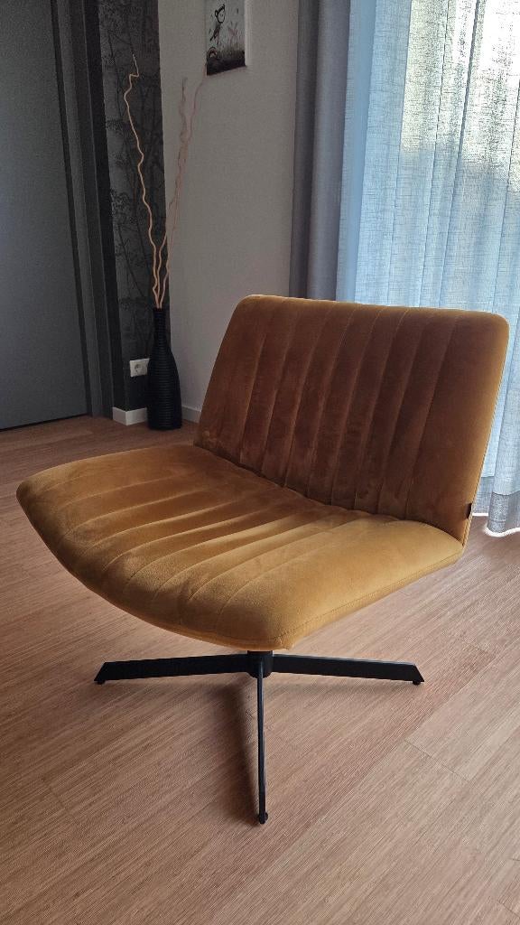 Draai fauteuil, okergeel, Huis en Inrichting, Fauteuils, Ophalen, Minder dan 75 cm, Zo goed als nieuw, 50 tot 75 cm