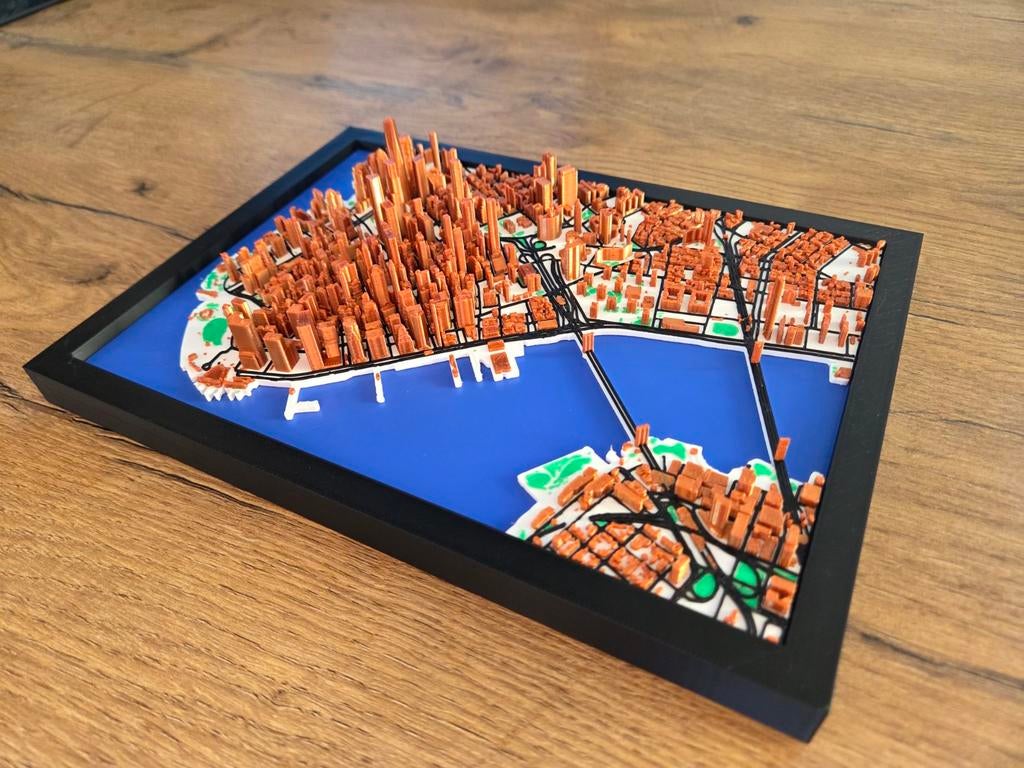 Cadeautip - Uniek 3d New York City Manhattan plattegrond, Huis en Inrichting, Woonaccessoires | Wanddecoraties, Ophalen of Verzenden