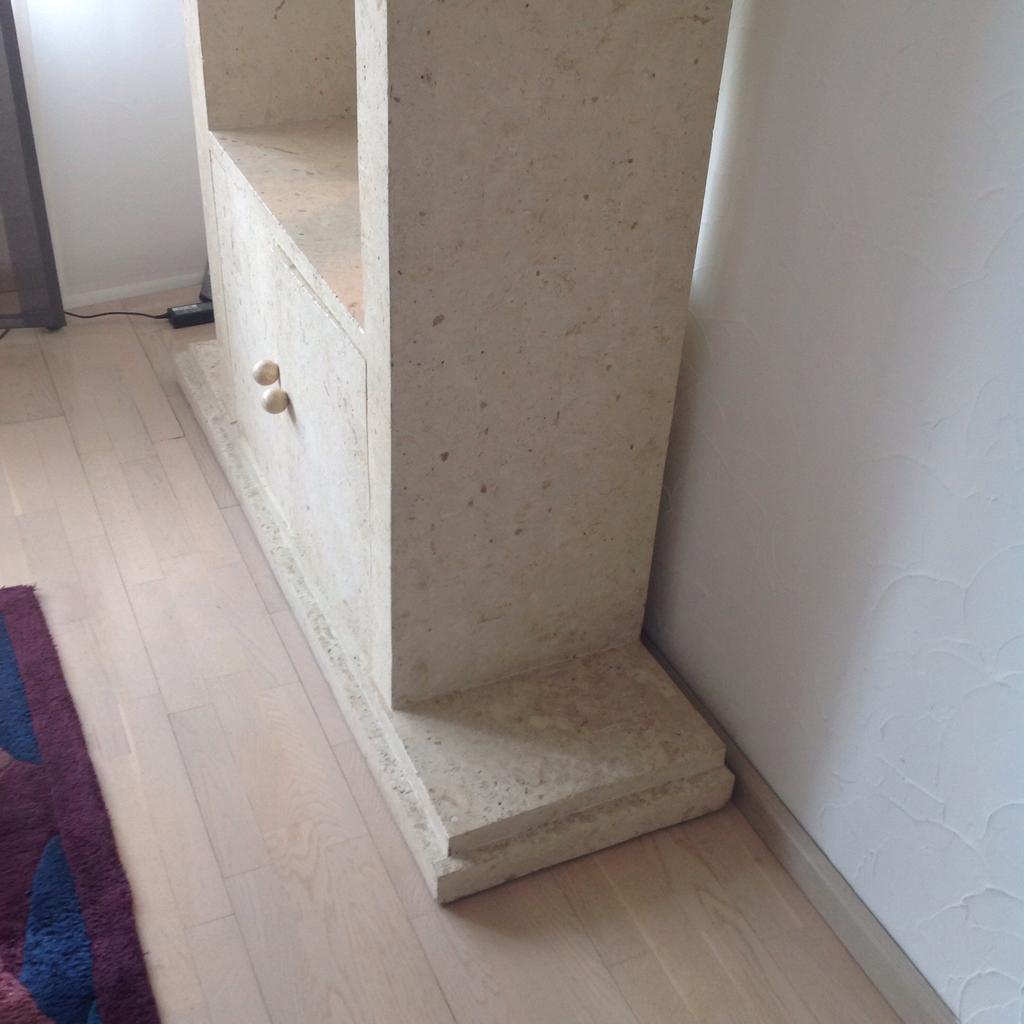 Unieke Italiaanse design kast met travertin toplaag, Antiek en Kunst, Ophalen