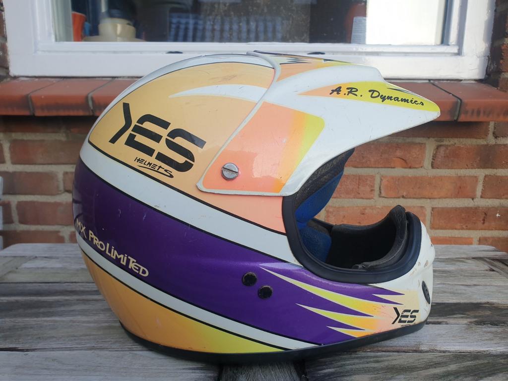 Yes MX Pro Vintage crosshelm Dave Thorpe Classic Twinschock, Motoren, Kleding | Motorhelmen, Overige merken, M, Offroadhelm, Ophalen of Verzenden