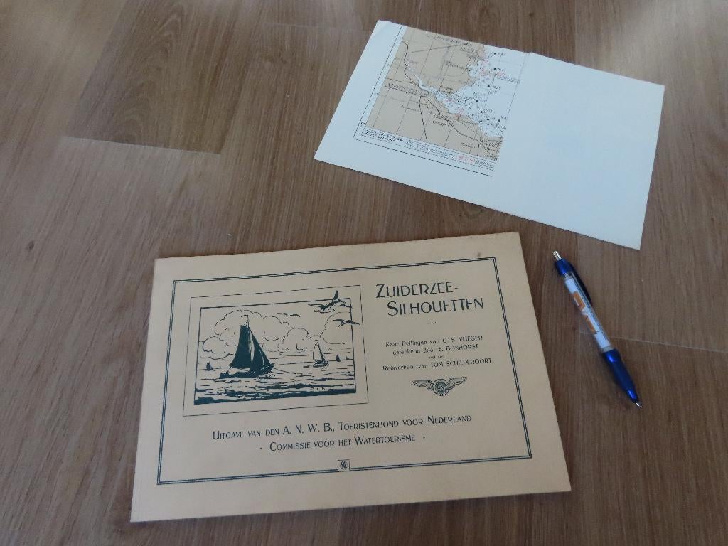oud/antiek boek Zuiderzee- Silhouetten met landkaart ANWB, Verzenden, Gebruikt, Boek of Tijdschrift